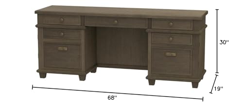 Martin Furniture Carson Credenza Wood Office Desk Writing Table Gray