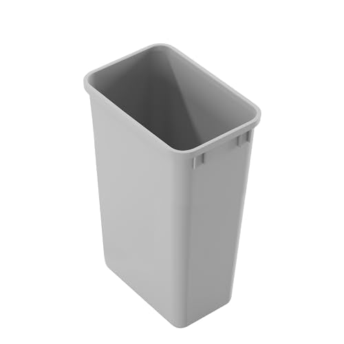 Dowell 50Qt Waste Trash Container, 13Gal, Plastic, Stackable, for Kitchen/Bathroom/Office, Tall Trash Can 22-3/8"H (Grey 4000 50 04-2 Pack)