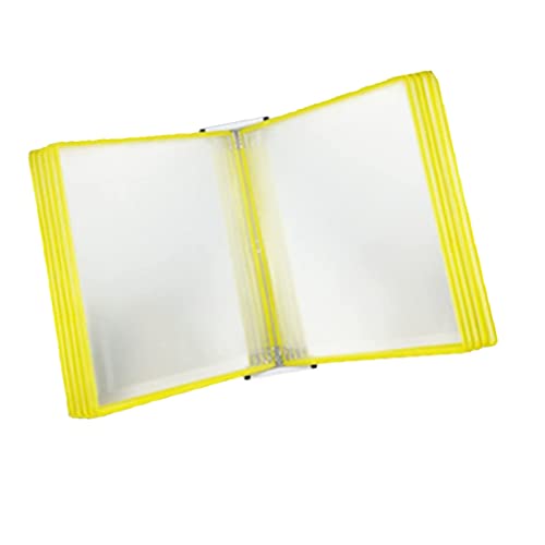 EliteBloom Desktop Reference System,Wall File Organizer,Wall Office Organizer, Catalog Display Rack, 10 Double-Sided Panels Wall Mounted Reference System, A4 Letter Size, Assorted C,Yellow
