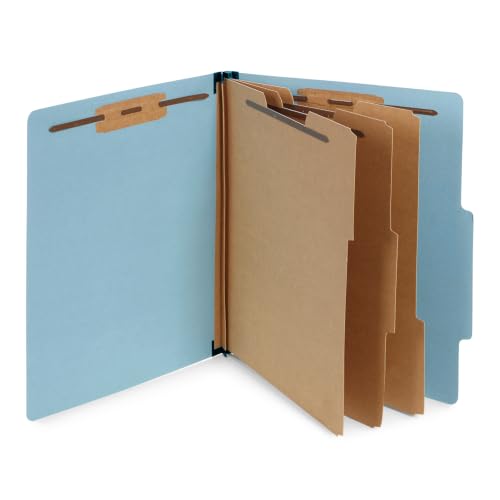 Blue Summit Supplies 10 Classification Folders, 3 Divider, Light Blue