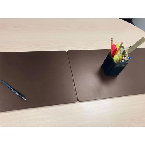 Dacasso 30" x 12.5" Chocolate Brown Leatherette Luxury Conference Table Single Runner for Writing - Executive Desk Surface Protector