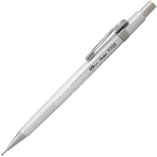 Pentel Sharp Mechanical Pencil, (0.9mm), Metallic Silver Barrel, Box of 12 (P209Z)