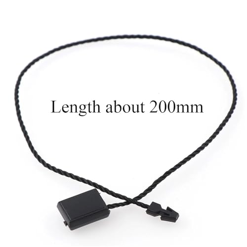 Hang Tag String 2000Pcs Black Square Snap Lock Pin Loop Fastener Hook Ties for Garment Bag Tags Cards, DIY Clothing Accessories