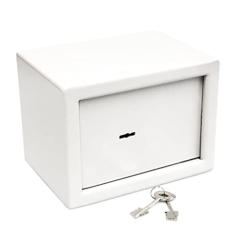 Relaxdays 10010086 Wandtresor 23 x 17 x 17 cm, Home/Office Mini Steel Safe with 2 Locking Bolts & 2 Keys Free-Standing Or Wall Mounted