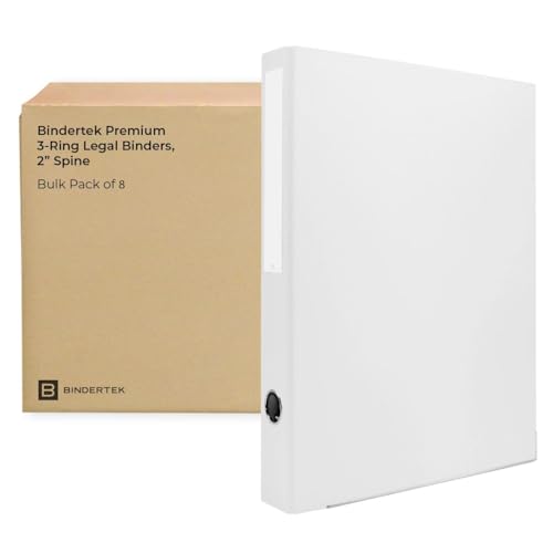 3-Ring Premium Legal Binder for 8.5" x 14" Paper, 8pk - White, by Bindertek