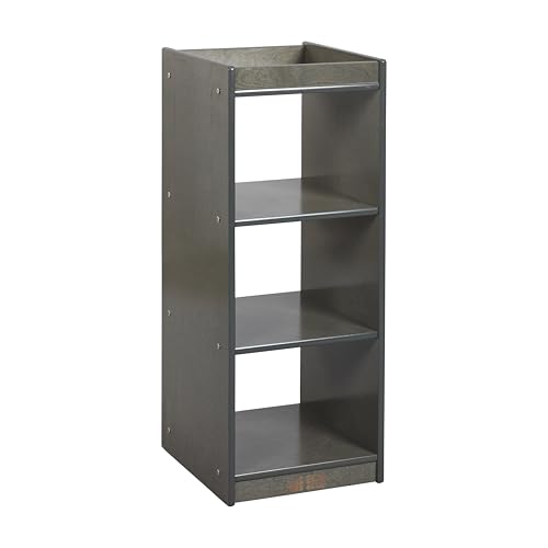 ECR4Kids 3-Cube Double-Sided Vertical Storage Organizer, Classroom Furniture, Grey Wash