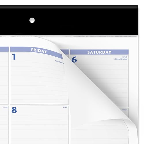 AT-A-GLANCE 2027 Desk Pad Calendar, Monthly Desk Wall Planner, 24" x 19", Blue/Gray (SW2300027)