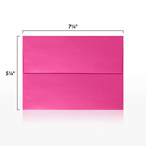 LUXPaper A7 Invitation Envelopes | Peel & Press | 5 1/4" x 7 1/4" | Azalea Metallic | 80lb. Text | 500 Qty