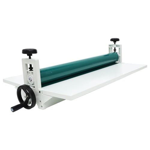BEILOCKERY 25in(635mm) Manual Cold Laminating Machine with Soft Rubber Roller,All Metal Frame Laminator with Fold-up Table, Adjustable Roller Position, for Cold Mounting Photos