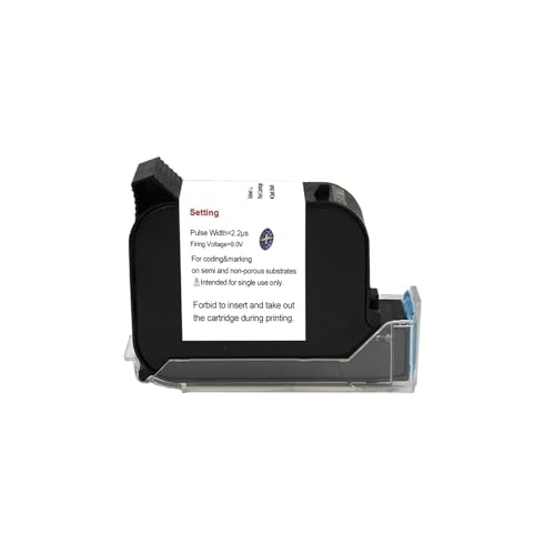 SHIHUANI 12.7mm Portable Handheld Inkjet Printer for Text QR Barcode Batch Number Logo Image(Black Ink Cartridges 1pc)