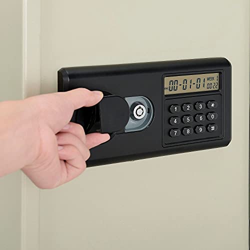 Global Industrial Key Cabinet, Electronic, 48 Keys, 12x4x17-3/4, Sand