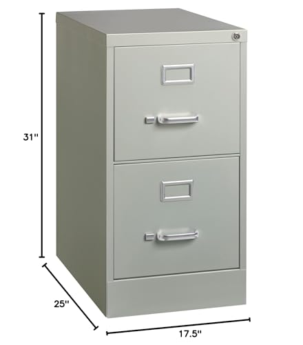 Lorell LLR42292 2-Drawer Vertical File, 15" x 22" x 28, Light Gray