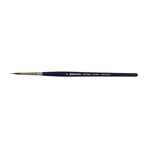 Escoda Optimo Series 1310 Artist Watercolor & Acrylic Short Handle Paint Brush, Pure Kolinsky, Liner, Size 4