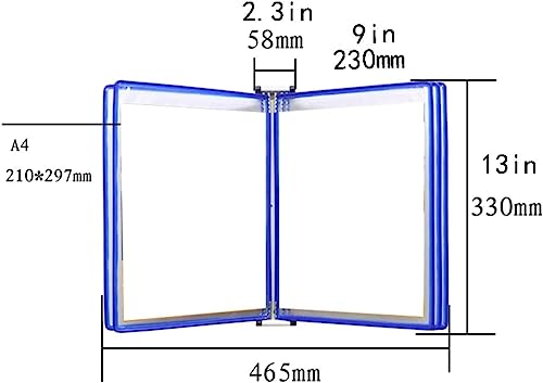 FELIZHA Hanging Wall File Folder,Portfolio Folder a4, Wall-Mounted Display (PVC+Metal) 33X23X5.8Cm/Geel (Color : Geel)