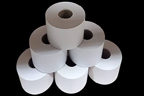 Aquos CAS #8050 Printing Scale Labels – 2.5" x 210' Continuous Blank Label Roll | Made in USA | Compatible with CAS Price Computing Scales | Adhesive Printer Labels (12 Rolls)
