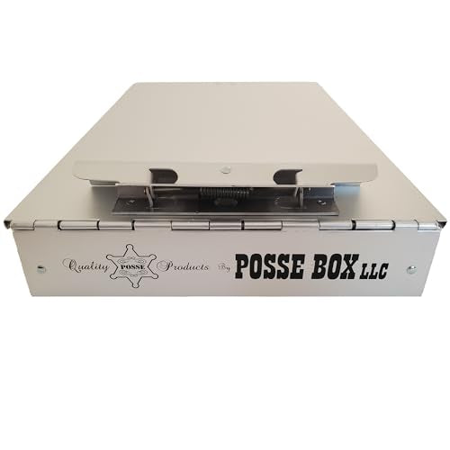 Posse Box - Bottom-Opening Dual Compartment Clipboard PB-37C · Anodized Aluminum Silver · 14" x 9" x 1-1/2" · Storage Organizer