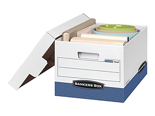 Bankers Box 07243 Storage File, Letter/Legal,12-Inch x15-Inch x10-Inch, 12/CT, White/Blue
