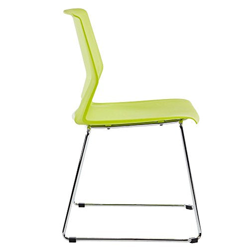 Sidanli Stacking Chairs for Business, Modern Dining Chairs for Home-Green (Set of 4)