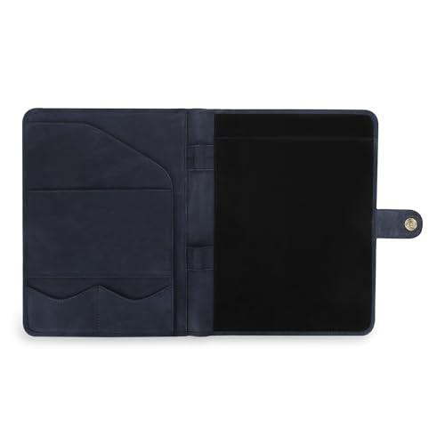 CestAntiQ Full Grain Leather Legal Pad Portfolio Organizer for Work - Blue