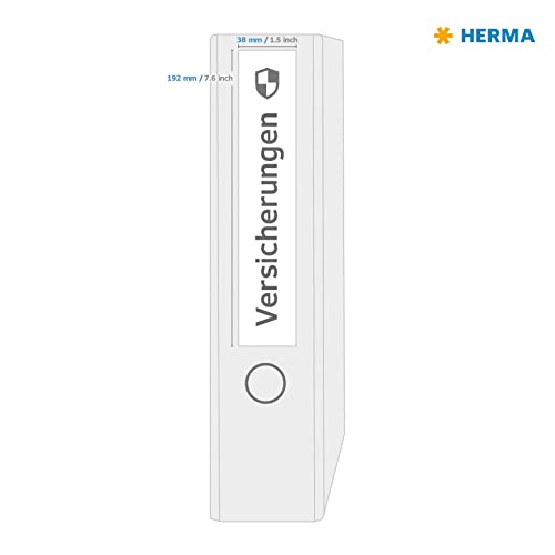 HERMA Self Adhesive Removable Spine Labels, 7 Labels per A4 Sheet, 100 Sheets, 192 x 38 mm, 700 Labels, Blank Lever Arch File Folder Stickers, Sticky Labels for Laser & Inkjet Printer, White