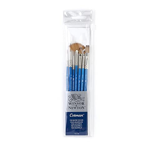 Winsor & Newton Cotman Brush Set, 7-Piece, Round, Rigger & Multi-Shape