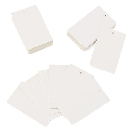 KEILEOHO 2000 PCS 1.7 x 2.9 Inch White Blank Merchandise Tags, Unstrung Label Hang Tags with Hole, Paper Price Tags Gift Tags for Pricing Gift Jewelry Clothing Yard Sale Retail Supplies