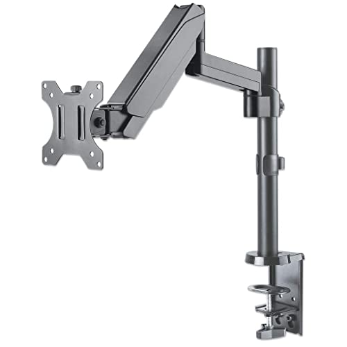 Manhattan 461580 Universal Gas Spring Monitor Mount, Single Gas-Spring Jointed Arm, Supports One 17" to 32" TV or Monitor up to 8 kg (17.64 lbs.)