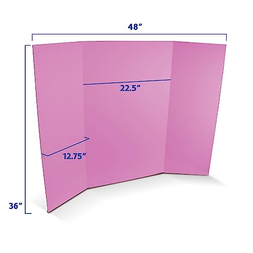 Flipside Products 36” x 48” Project Boards for Presentations, Science Fair, School Projects, Event Displays and Trifold Picture Board, Proudly Made in USA - Pink - 10 Pack