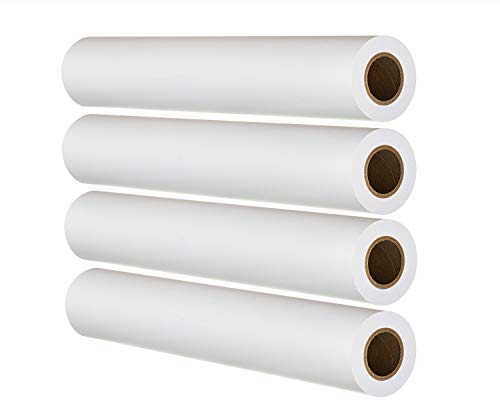 FHS Retail Super Grade CAD Paper Rolls (24” x 150', 20lb) | Ink Jet Bond Rolls With 2” Core | Ultra-White, Wood-Free 80GSM Plotter Paper For Engineers, Architects, Copy Service Shops (4 ROLLS)