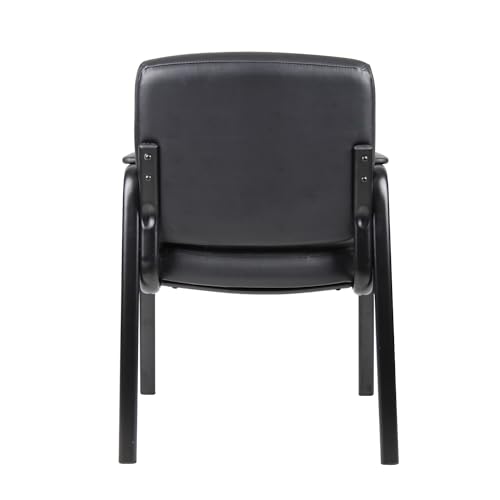Boss Office Products Executive Mid Back LeatherPlus Guest Chair in Black (B7509)