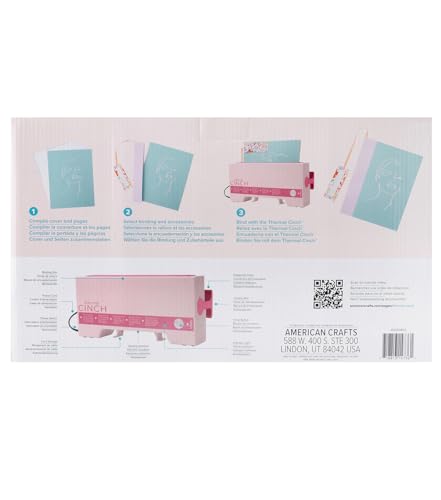 We R Memory Keepers Thermal Cinch Binding Machine Pink 12 Inch, Includes Thermal Book Binding Machine, Book Spines, and Clips, Create DIY Journals, Notebooks, Scrapbooks, Photo Books, and Documents