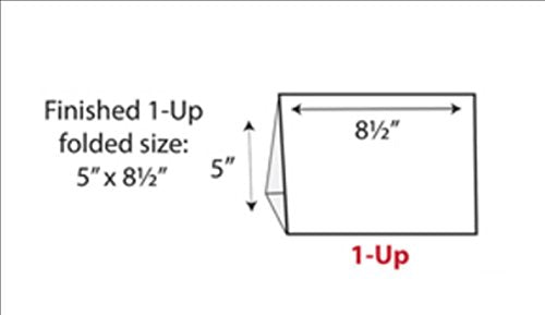 Print-Ready Tri-Fold Table Tent (5" x 8-1/2" Folded), 1-UP on 8-1/2" x 14" White 65lb Cover Paper - 250 Sheets