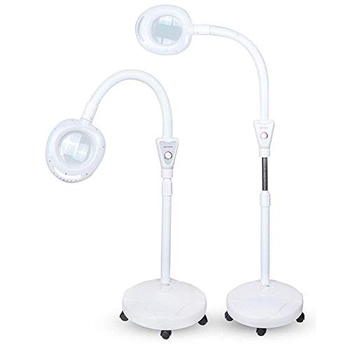 Magnifying Floor Lamp 16X Magnifier with Bright Light,Magnifying Glass for Reading,Beauty,Nail Art,Tattoo,Salon,Craft - Height Adjustable