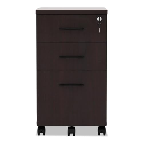 Alera ALE Valencia Mobile B/B/F Pedestal File, 15 7/8w x 20 1/2d x 28 3/8h, Mahogany