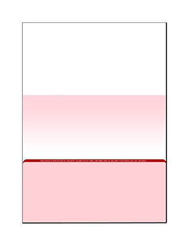 Zapco High-Security Check Paper, Red w Complex Background Pattern, 8-1/2" x 11", Microperfed with 1-Up Check, 12 Security Features - PACK OF 250 SHEETS