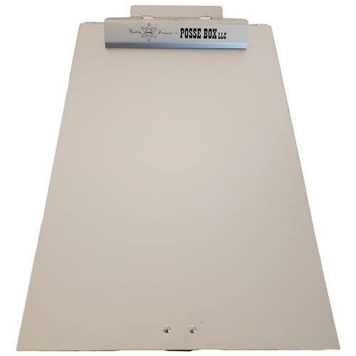 Posse Box - Bottom-Opening Dual Compartment Clipboard PB-37C · Anodized Aluminum Silver · 14" x 9" x 1-1/2" · Storage Organizer