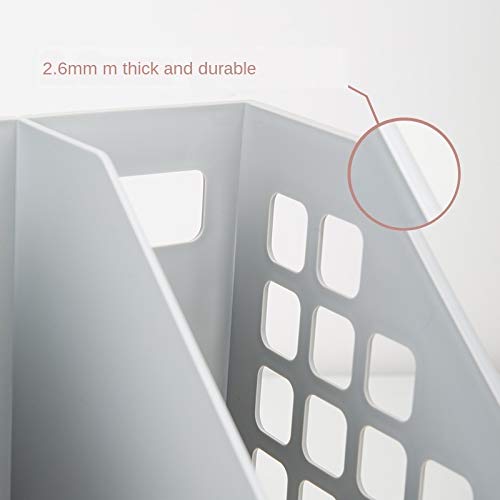 ONMYJFD 4 Sections Desktop File Rack Paper Book Hold Office Document Tray Organizer Box, Light Gray