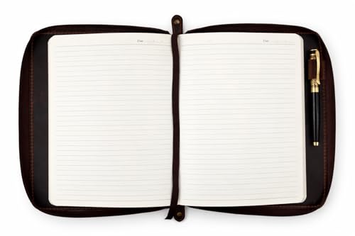 PavinCrafter A5 Zippered Leather Journal Cover 5.75 X 8.25 in, Refillable