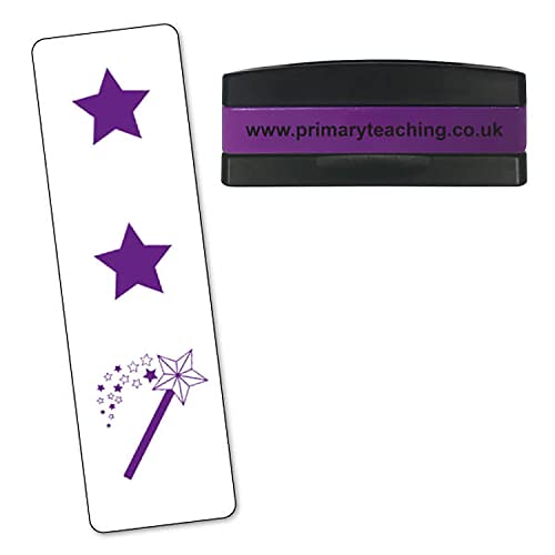 2 Stars and A Wish Pre-Inked Purple School Marking Stamper - Primary Teaching Services
