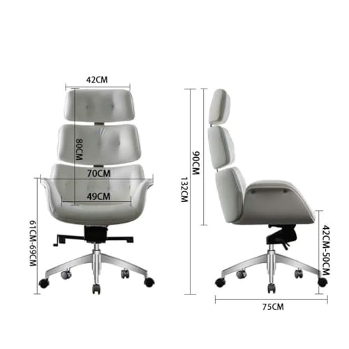 Executive Office Chair, Classic Boss Office Chair, Traditional Wingback Faux Leather Executive Desk Chair, Tufted Back and Nail Head Trim High Back Desk Chair for Home and Office ( Color : Brown )