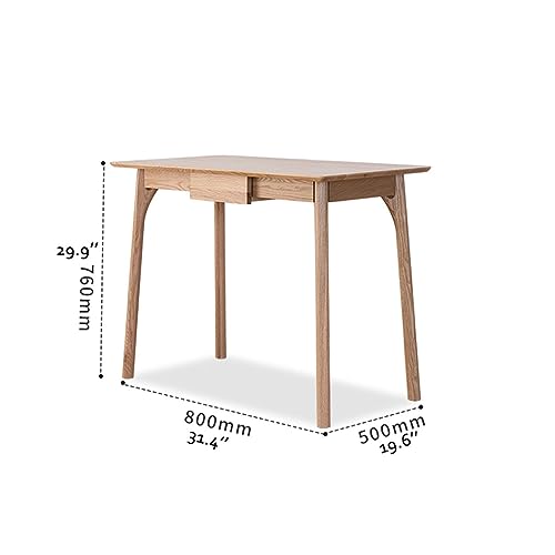 ntumLeap Computer Desk W/Storage Drawer Solid Wood Home Office Writing Desk Nordic Simple Laptop Work Study Table for Small Spaces,Brown-80 * 50 * 76cm