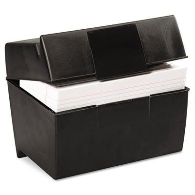 ESS01581 - Oxford Plastic Index Card Flip Top File Box Holds 500 5 x 8 Cards