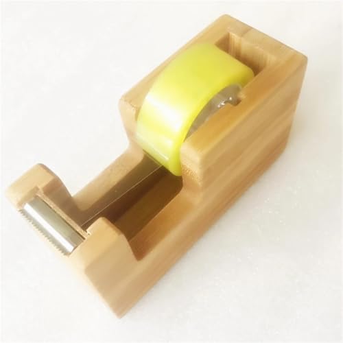 Wood Tape Dispenser 2pcs Simple Tape Dispenser Office Stationery Holder Stainless Steel Blade Durable Stable Smooth Polished to Touch for Office Home Crafts(4 piece Set)