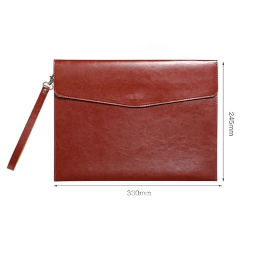 UWYTGF File Folder A4 Leather Filing Envelopes Briefcase Pouch Business Felt Folder Snap Large Capacity Document Bag Office Supplies File Organizer File Expanding,Blue