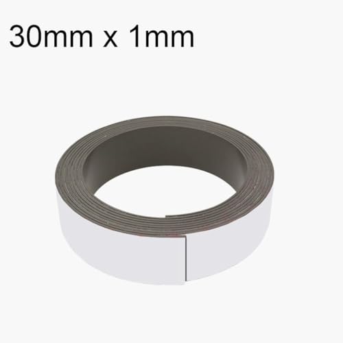 YTCEZ 1-10 Meter Self Adhesive Rubber Magnet Strip 10 * 1 15 * 1 20 * 1 30 * 1mm Tape Rubber Refrigerator Flexible Magnetic Strip for Home(W 30MM X T 1MM,10Meter)