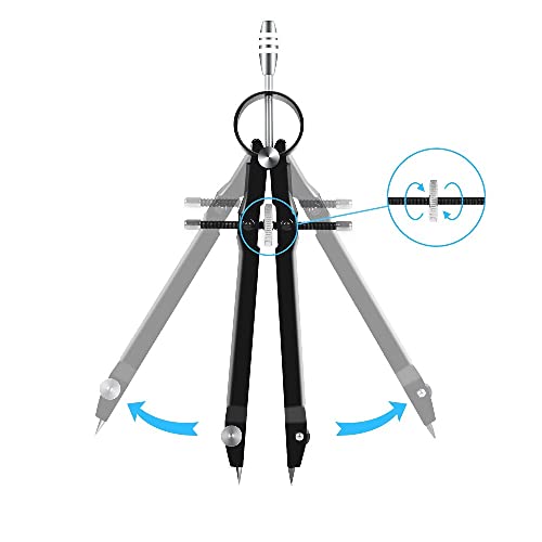 KLJUHGTR Geometry Set, with Locking Math and Precision Compass Metal, Suitable for Solid and Plane Accuracy