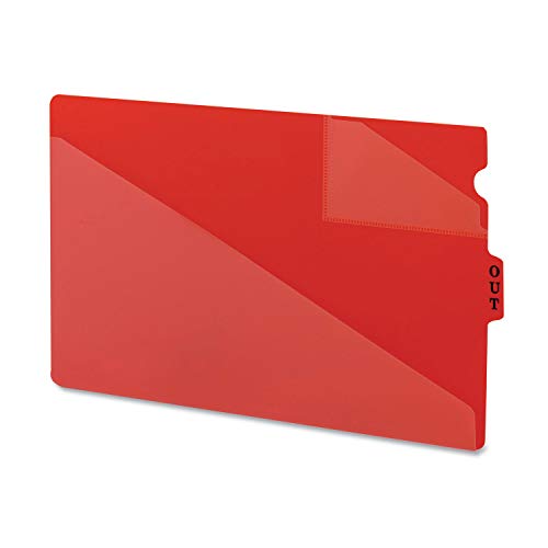 Smead End Tab Poly Out Guide, Two-Pocket Style, Center Position Tab, Red, Legal Size, 50 per Box