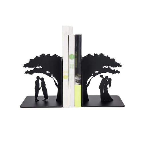Book Organizer Book Ends, Metal Bookend Decorative Heavy for Shelves, Home Bookends