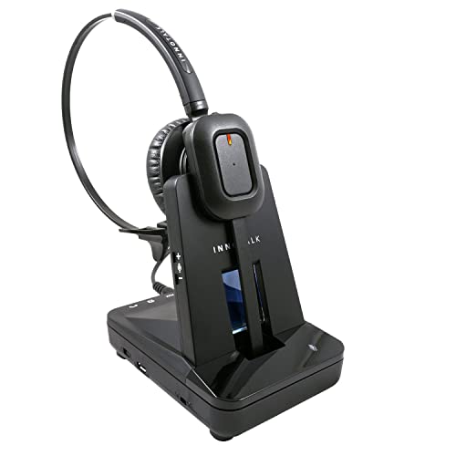 INNOTALK Wireless Headset Compatible with Poly Polycom CCX 350, CCX 400, CCX 500, CCX 600, CCX 700 Phone - Includes Remote Answering Cable