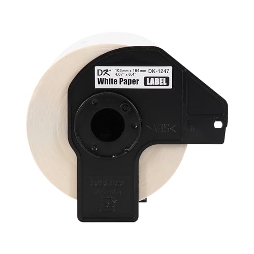 Brother Genuine DK-12473PK Die-Cut Large Shipping Paper Labels, 4.07 in x 6.4 in (103 mm x 164 mm) Large Shipping White Paper Labels, 180 Labels per Roll, (3) Rolls per Box, DK12473PK